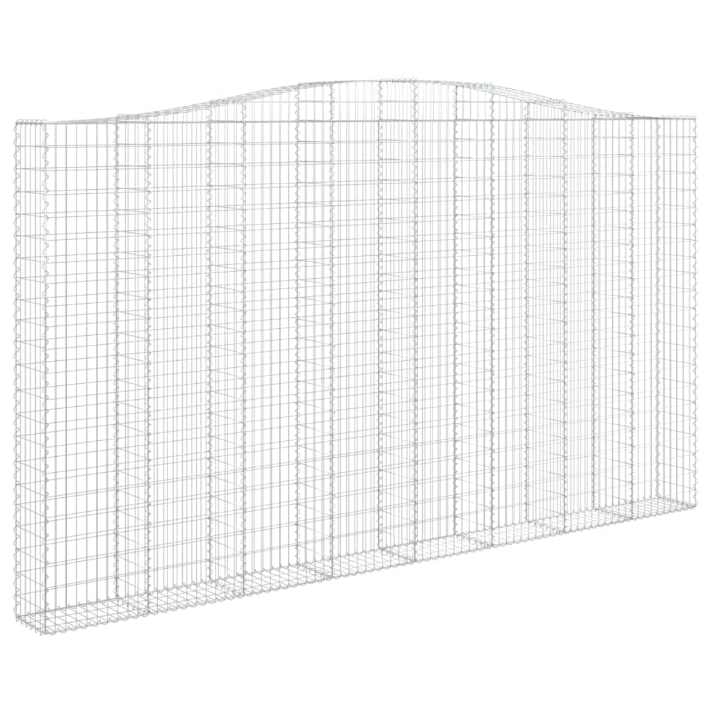 vidaXL Συρματοκιβώτια Τοξωτά 2 τεμ. 400x30x220/240 εκ. Γαλβαν. Ατσάλι
