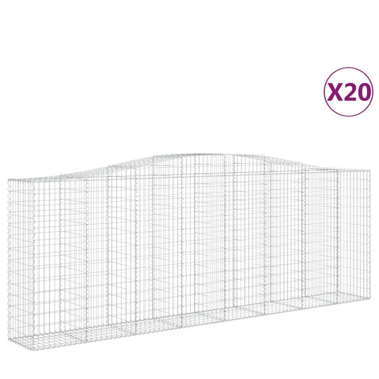 vidaXL Συρματοκιβώτια Τοξωτά 20 τεμ. 400x50x140/160 εκ. Γαλβαν. Ατσάλι