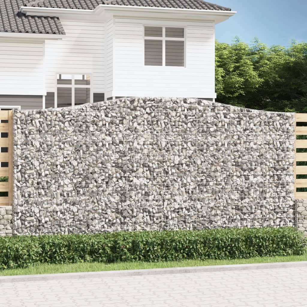 vidaXL Συρματοκιβώτια Τοξωτά 2 τεμ. 400x50x200/220 εκ. Γαλβαν. Ατσάλι
