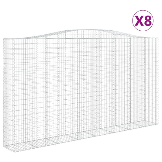 vidaXL Συρματοκιβώτια Τοξωτά 8 τεμ. 400x50x220/240 εκ. Γαλβαν. Σίδερο