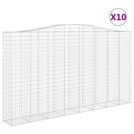 vidaXL Συρματοκιβώτια Τοξωτά 10 τεμ. 400x50x220/240 εκ. Γαλβαν. Σίδερο