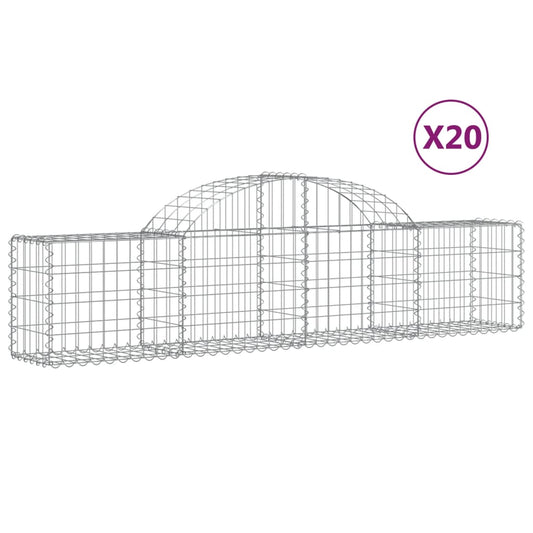vidaXL Συρματοκιβώτια Τοξωτά 20 τεμ. 200x30x40/60 εκ. Γαλβαν. Ατσάλι