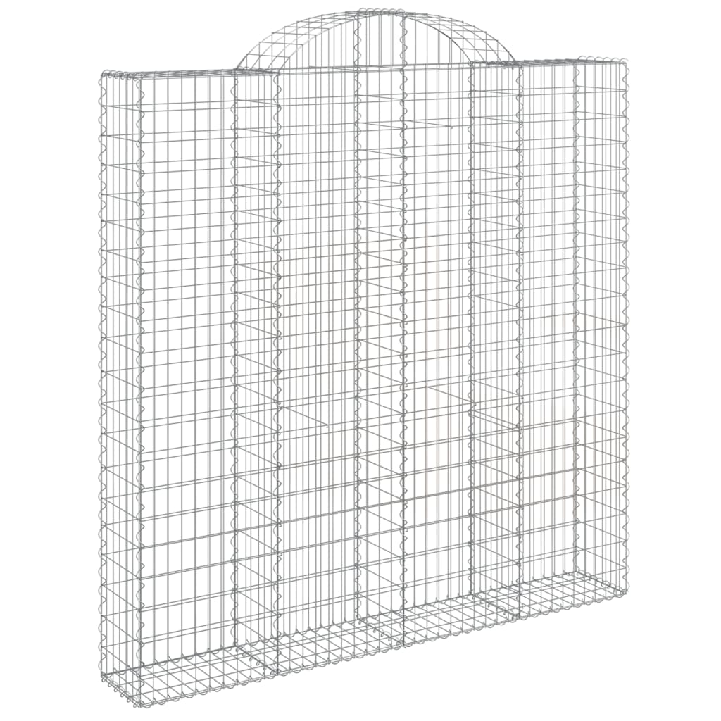 vidaXL Συρματοκιβώτια Τοξωτά 3 τεμ. 200x30x200/220 εκ. Γαλβαν. Ατσάλι