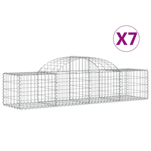 vidaXL Συρματοκιβώτια Τοξωτά 7 τεμ. 200x50x40/60 εκ. Γαλβαν. Ατσάλι