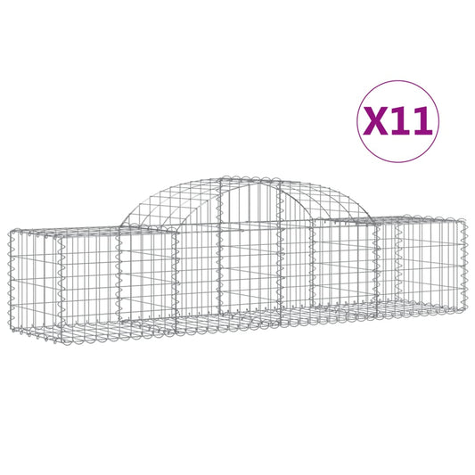 vidaXL Συρματοκιβώτια Τοξωτά 11 τεμ. 200x50x40/60 εκ. Γαλβαν. Ατσάλι