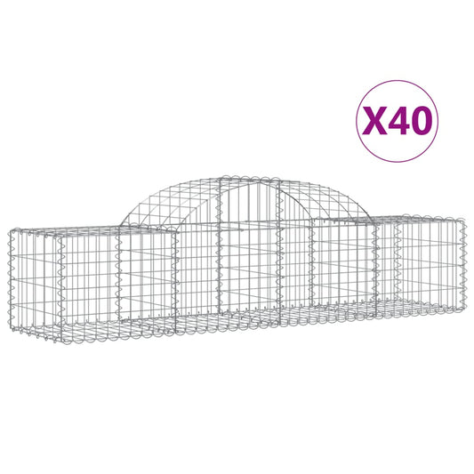 vidaXL Συρματοκιβώτια Τοξωτά 40 τεμ. 200x50x40/60 εκ. Γαλβαν. Ατσάλι