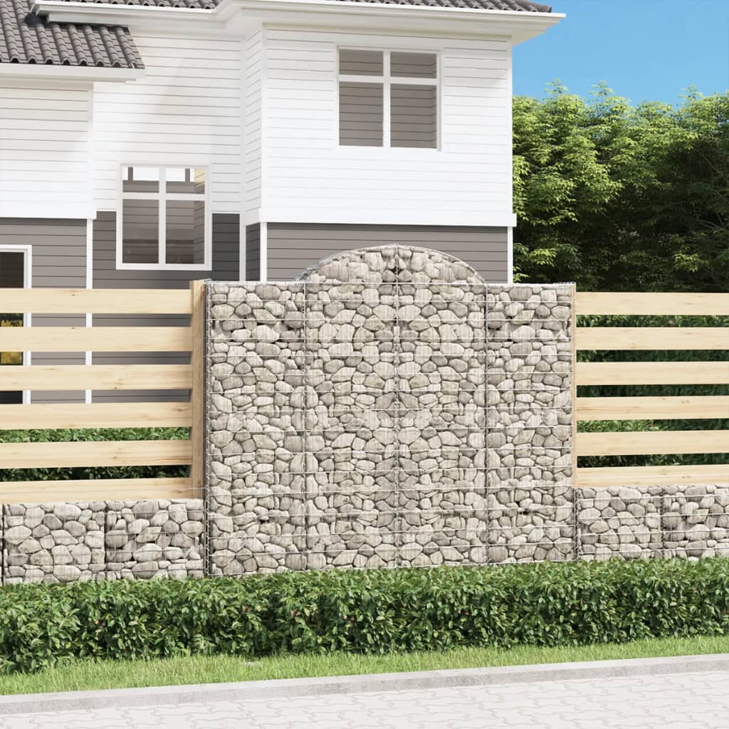 vidaXL Συρματοκιβώτια Τοξωτά 7 τεμ. 200x50x180/200 εκ. Γαλβαν. Ατσάλι