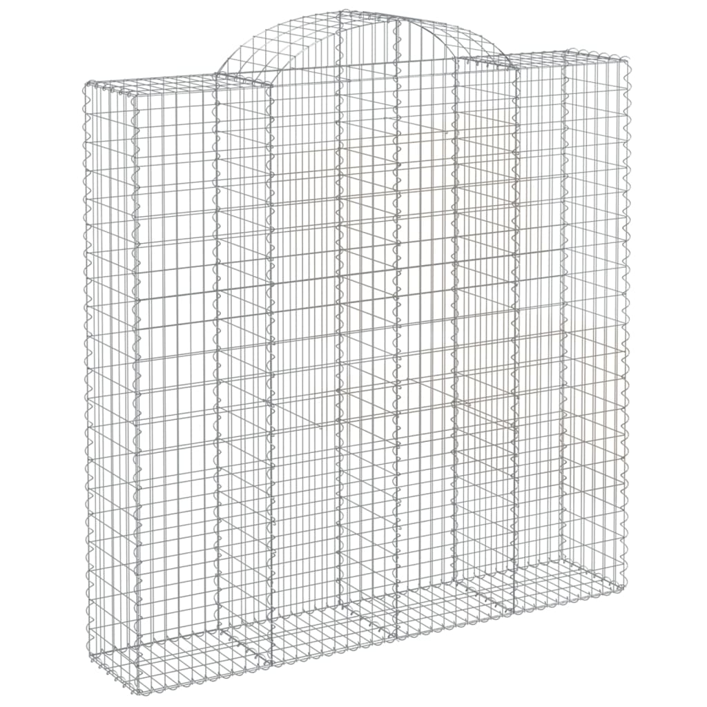 vidaXL Συρματοκιβώτια Τοξωτά 5 τεμ. 200x50x200/220 εκ. Γαλβαν. Ατσάλι