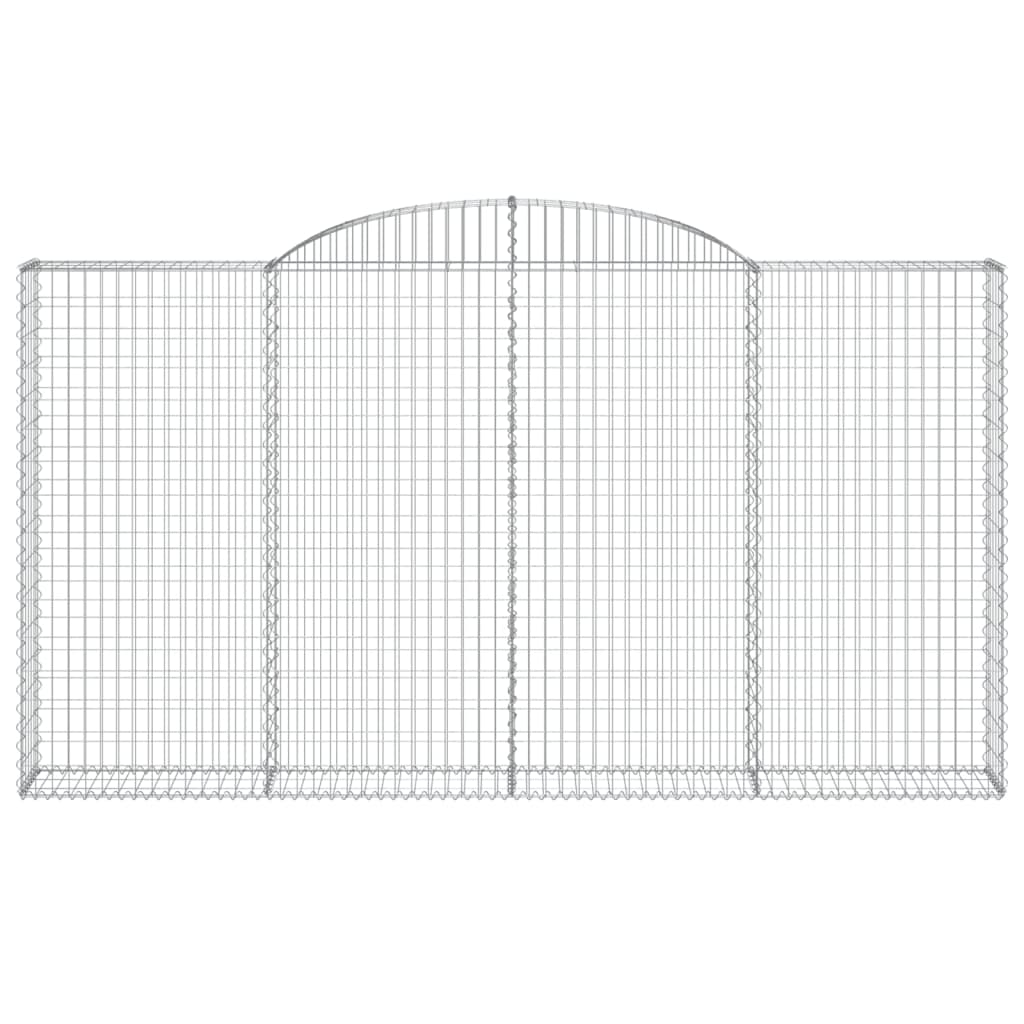 vidaXL Συρματοκιβώτια Τοξωτά 2 τεμ. 300x30x160/180 εκ. Γαλβαν. Ατσάλι