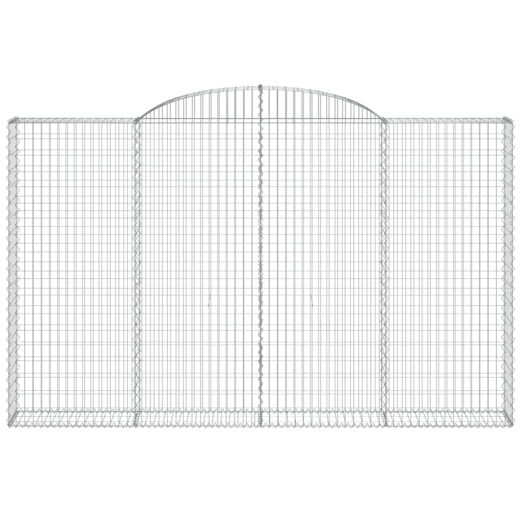 vidaXL Συρματοκιβώτια Τοξωτά 3 τεμ. 300x30x180/200 εκ. Γαλβαν. Ατσάλι