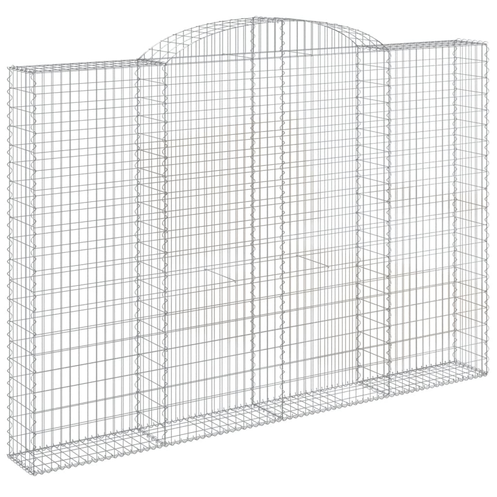 vidaXL Συρματοκιβώτια Τοξωτά 3 τεμ. 300x30x200/220 εκ. Γαλβαν. Ατσάλι