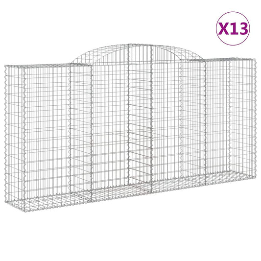 vidaXL Συρματοκιβώτια Τοξωτά 13 τεμ. 300x50x140/160 εκ. Γαλβαν. Ατσάλι