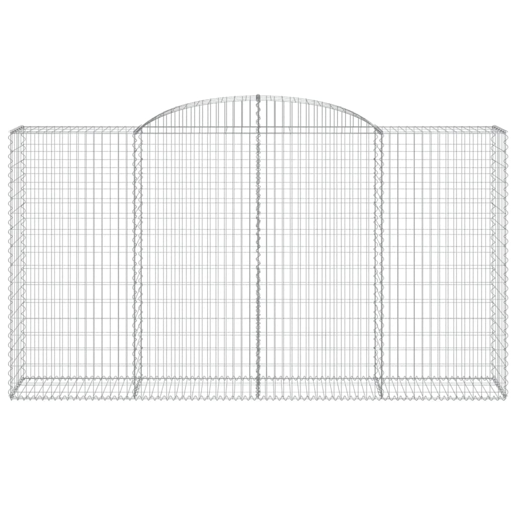 vidaXL Συρματοκιβώτια Τοξωτά 2 τεμ. 300x50x160/180 εκ. Γαλβαν. Ατσάλι