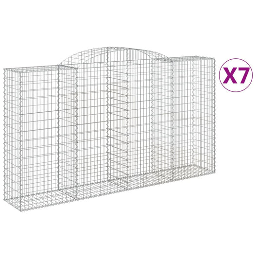 vidaXL Συρματοκιβώτια Τοξωτά 7 τεμ. 300x50x160/1800 εκ. Γαλβαν. Ατσάλι