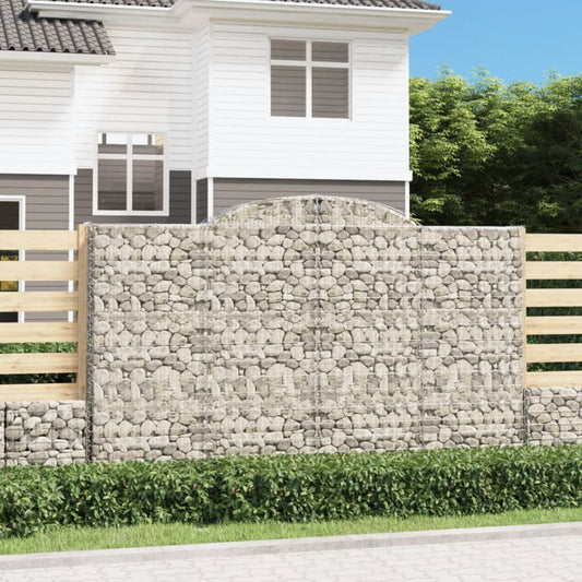 vidaXL Συρματοκιβώτια Τοξωτά 4 τεμ. 300x50x180/200 εκ. Γαλβαν. Ατσάλι