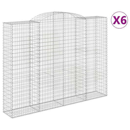 vidaXL Συρματοκιβώτια Τοξωτά 6 τεμ. 300x50x220/240 εκ. Γαλβαν. Ατσάλι