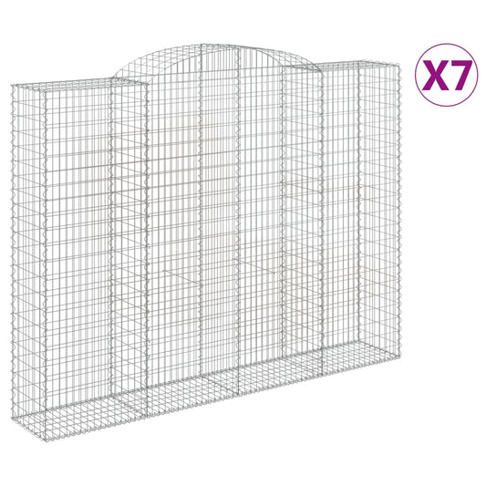 vidaXL Συρματοκιβώτια Τοξωτά 7 τεμ. 300x50x220/240 εκ. Γαλβαν. Ατσάλι
