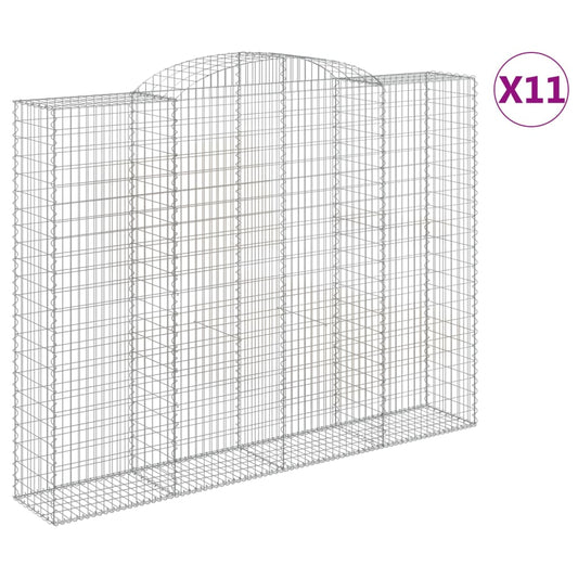 vidaXL Συρματοκιβώτια Τοξωτά 11 τεμ. 300x50x220/240 εκ. Γαλβαν. Ατσάλι