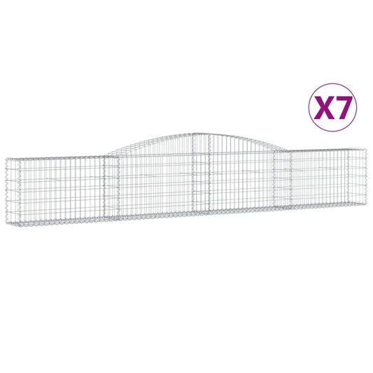 vidaXL Συρματοκιβώτια Τοξωτά 7 τεμ. 400x30x60/80 εκ. Γαλβαν. Ατσάλι