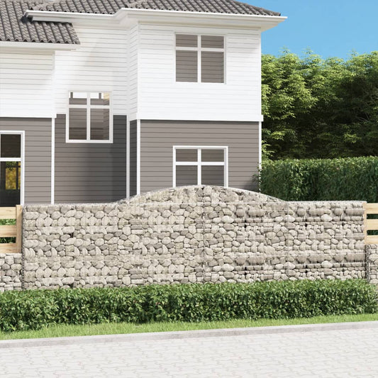 vidaXL Συρματοκιβώτια Τοξωτά 7 τεμ. 400x30x120/140 εκ. Γαλβαν. Ατσάλι
