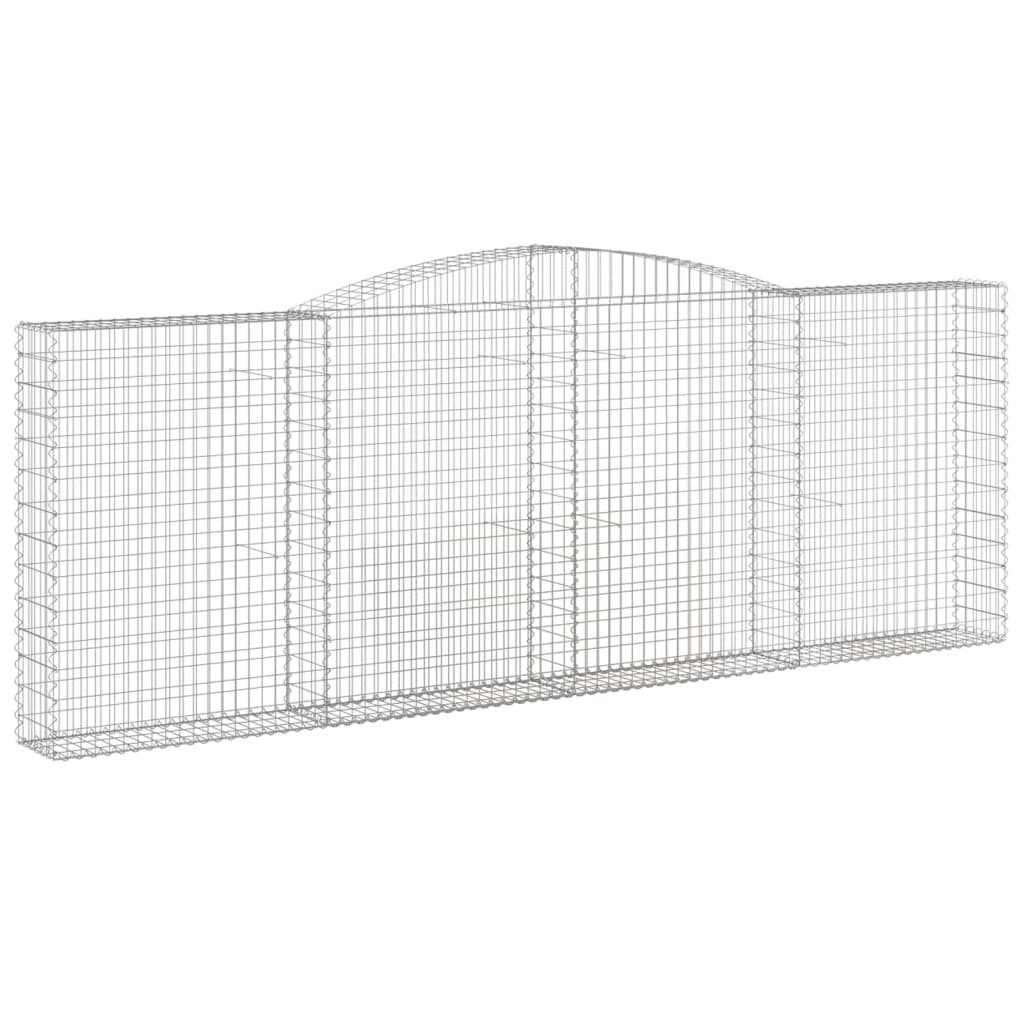 vidaXL Συρματοκιβώτια Τοξωτά 2 τεμ. 400x30x140/160 εκ. Γαλβαν. Ατσάλι