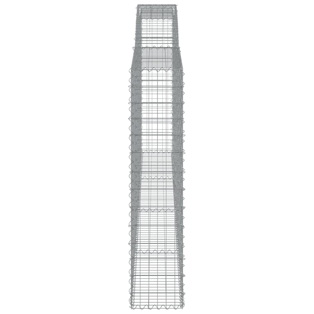 vidaXL Συρματοκιβώτια Τοξωτά 2 τεμ. 400x30x140/160 εκ. Γαλβαν. Ατσάλι
