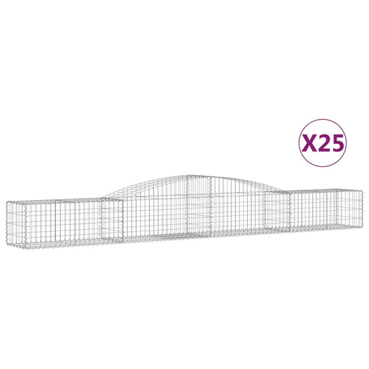 vidaXL Συρματοκιβώτια Τοξωτά 25 τεμ. 400x50x40/60 εκ. Γαλβαν. Ατσάλι