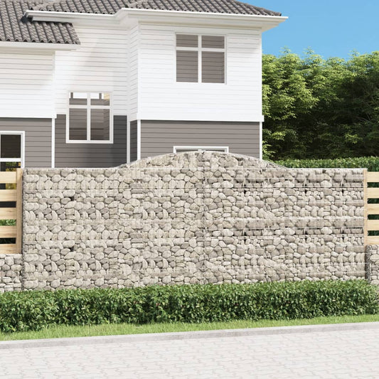 vidaXL Συρματοκιβώτια Τοξωτά 4 τεμ. 400x50x160/180 εκ. Γαλβαν. Ατσάλι