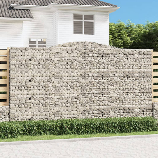 vidaXL Συρματοκιβώτια Τοξωτά 4 τεμ. 400x50x220/240 εκ. Γαλβαν. Ατσάλι