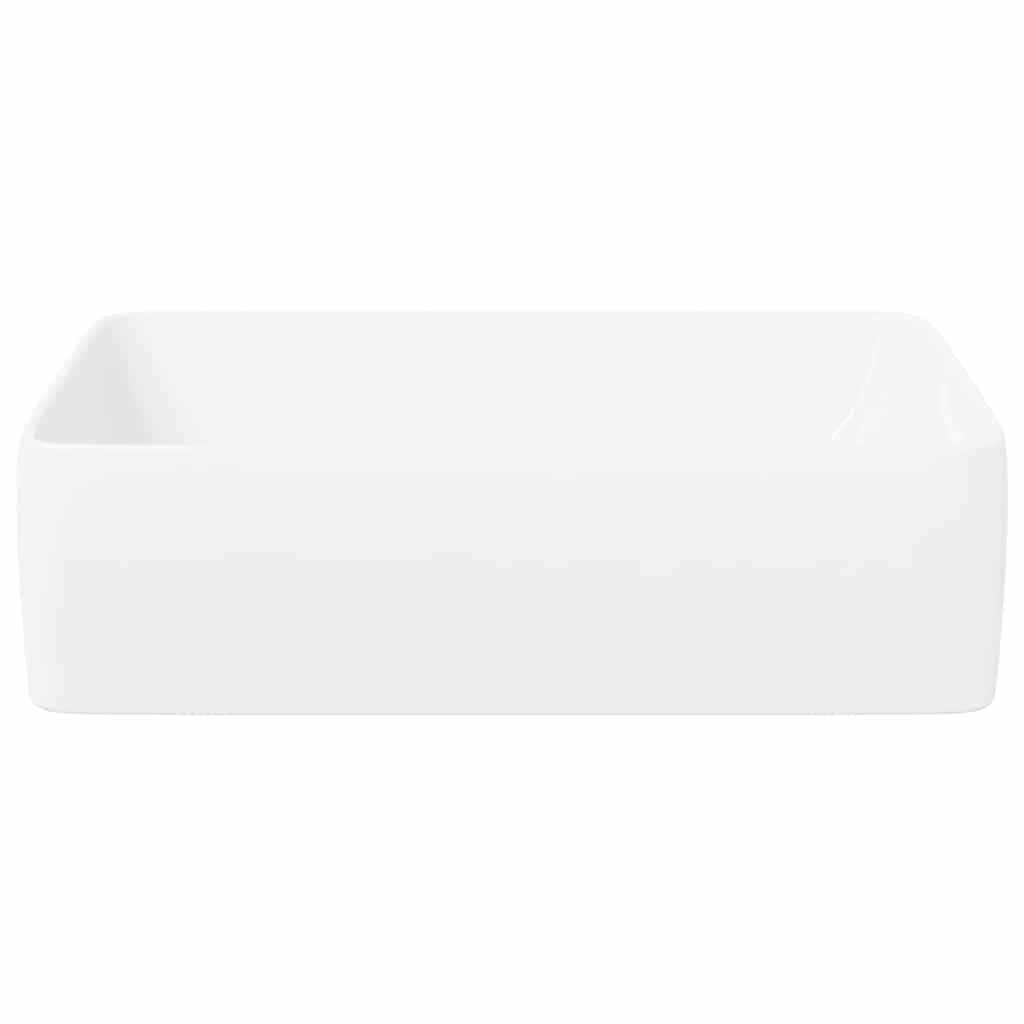 vidaXL Νιπτήρας Ορθογώνιος Λευκός 48 x 37 x 13 εκ. Κεραμικός