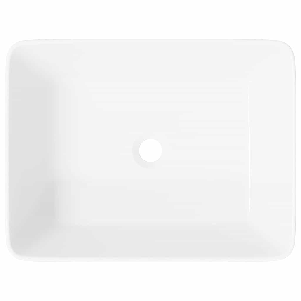 vidaXL Νιπτήρας Ορθογώνιος Λευκός 48 x 37 x 13 εκ. Κεραμικός
