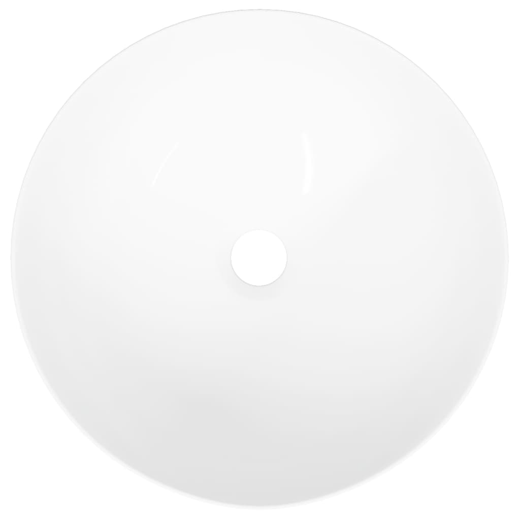 vidaXL Νιπτήρας Στρογγυλός Λευκός 36 x 15 εκ. Κεραμικός