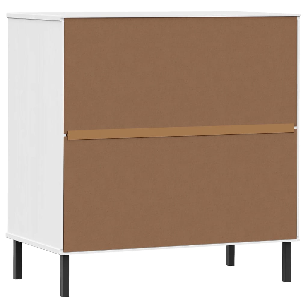 vidaXL Ντουλάπι OSLO με 3 Συρτάρια Λευκό 77x40x79,5 εκ. Μασίφ Ξύλο