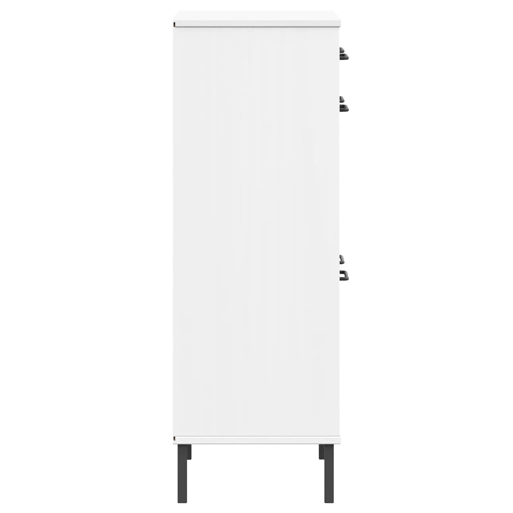 vidaXL Παπουτσοθήκη OSLO Λευκή Μασίφ Ξύλο Πεύκου με Μετ. Πόδια