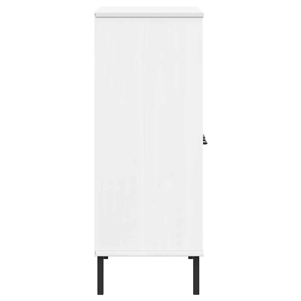 vidaXL Βιβλιοθήκη OSLO Λευκή 90x35x90,5 εκ. Μασίφ Ξύλο με Μετ. Πόδια