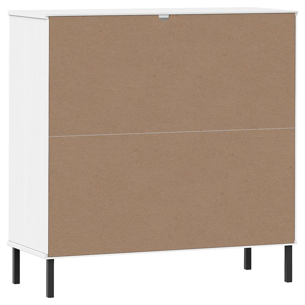 vidaXL Βιβλιοθήκη OSLO Λευκή 90x35x90,5 εκ. Μασίφ Ξύλο με Μετ. Πόδια