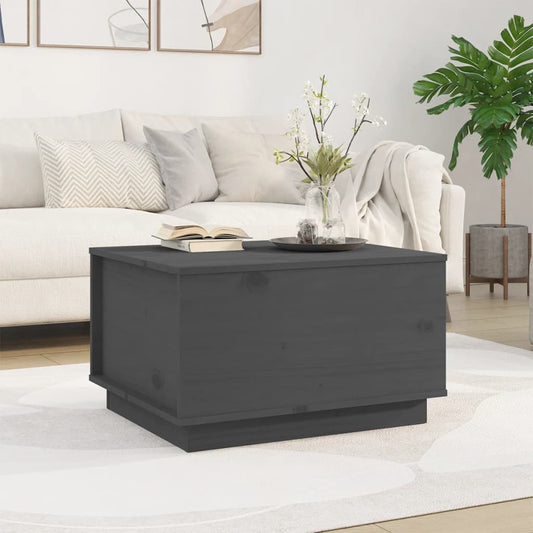 vidaXL Τραπεζάκι Σαλονιού Γκρι 60x50x35 εκ. από Μασίφ Ξύλο Πεύκου