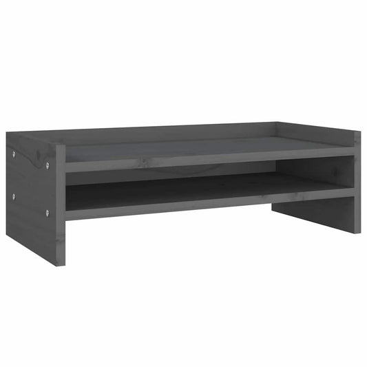 vidaXL Βάση Οθόνης Γκρι 50 x 24 x 16 εκ. από Μασίφ Ξύλο Πεύκου