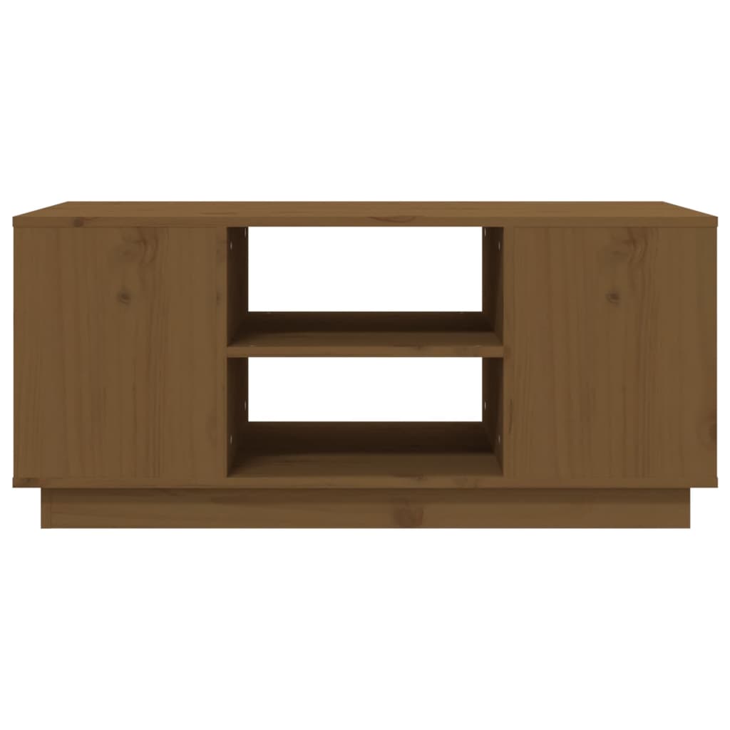 vidaXL Τραπεζάκι Σαλονιού Καφέ Μελί 90x49x40,5 εκ. Μασίφ Ξύλο Πεύκου