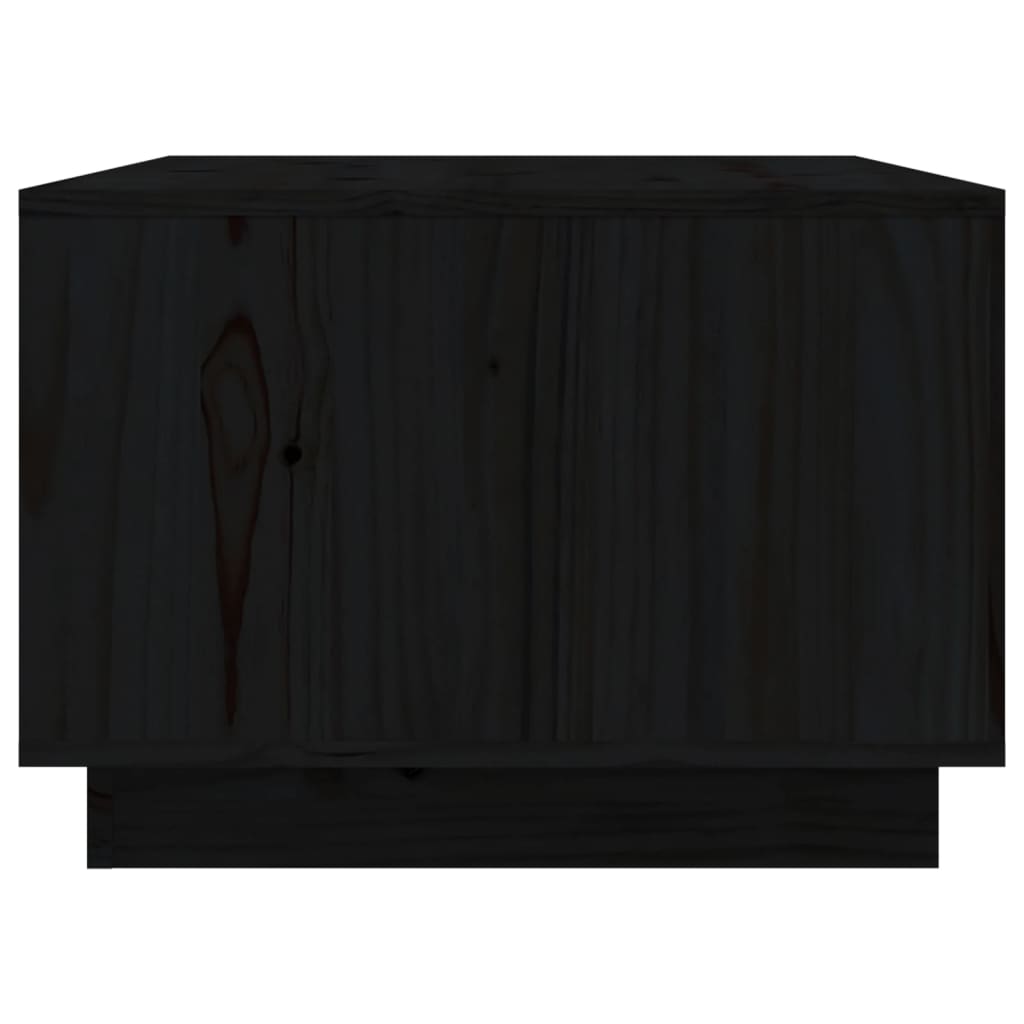 vidaXL Τραπεζάκι Σαλονιού Μαύρο 80 x 50 x 35 εκ. από Μασίφ Ξύλο Πεύκου