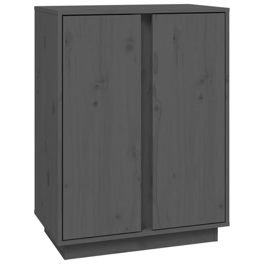 vidaXL Συρταριέρα Γκρι 60x35x80 εκ. από Μασίφ Ξύλο Πεύκου