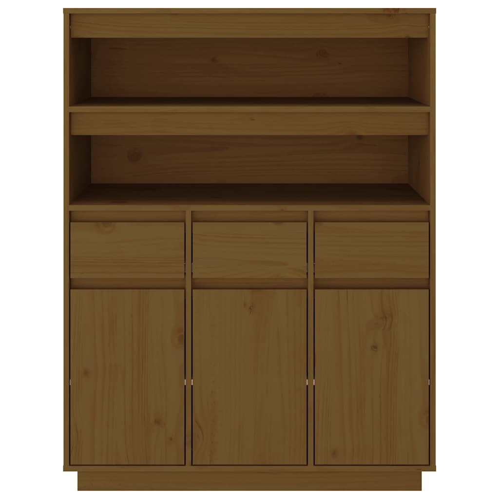 vidaXL Ντουλάπι Ψηλό Καφέ Μέλι 89x40x116,5 εκ. από Μασίφ Ξύλο Πεύκου