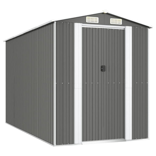 vidaXL Αποθήκη Κήπου Ανοιχτό γκρι 192x357x223 εκ. Γαλβανισμένο Ατσάλι