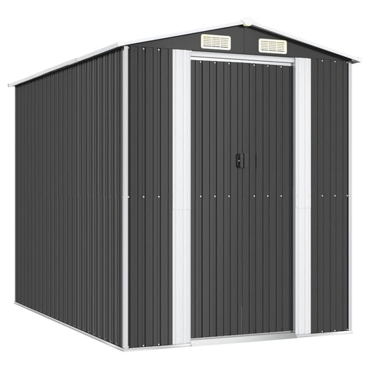 vidaXL Αποθήκη Κήπου Ανθρακί 192x274x223 εκ. Γαλβανισμένο Ατσάλι