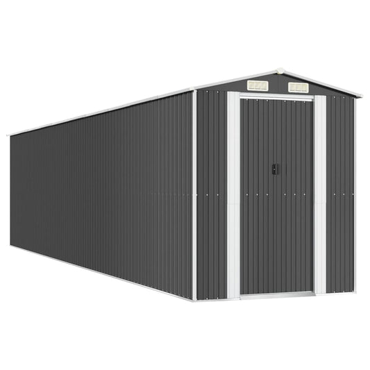 vidaXL Αποθήκη Κήπου Ανθρακί 192x855x223 εκ. Γαλβανισμένο Ατσάλι
