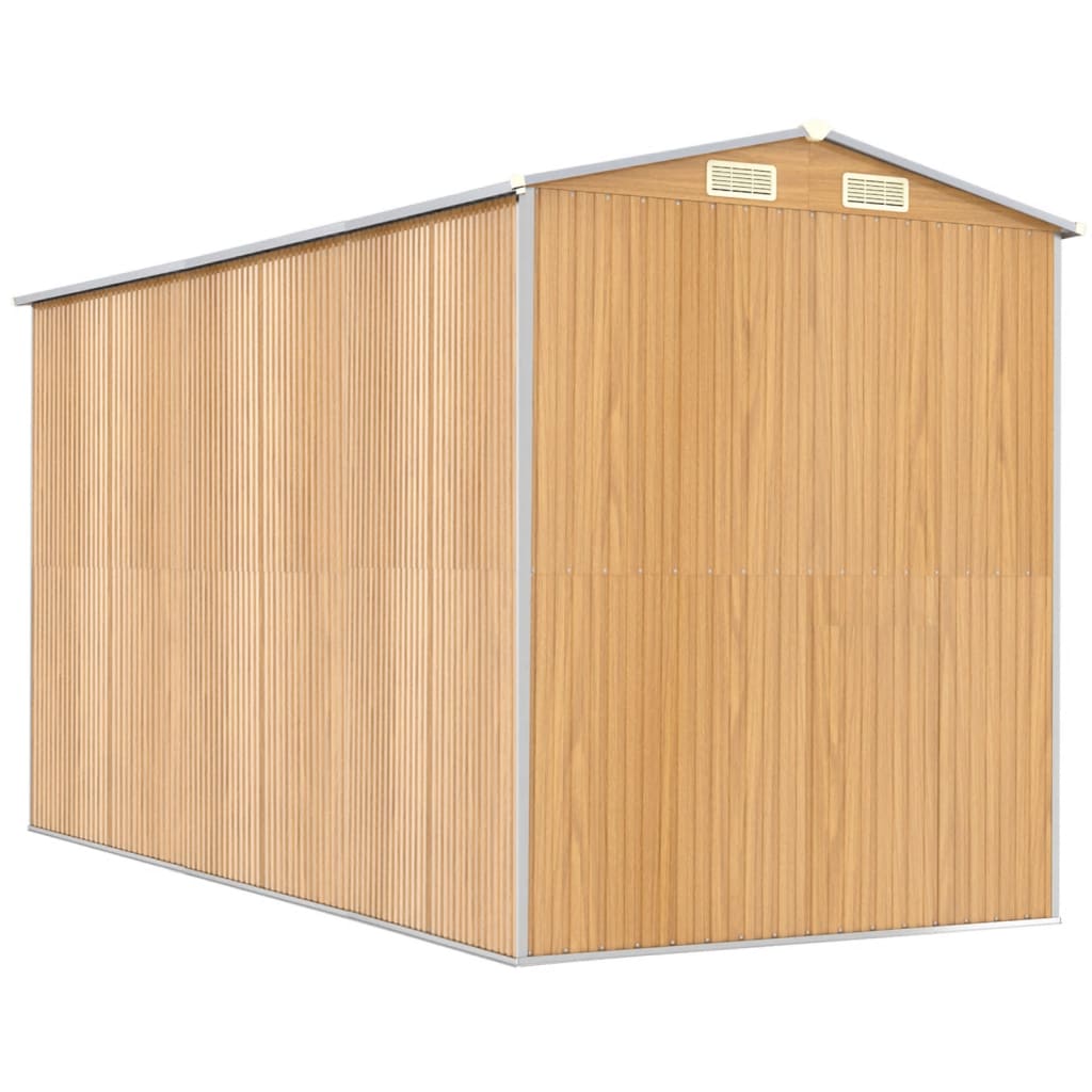 vidaXL Αποθήκη Κήπου Ανοιχτό καφέ 192x357x223 εκ. Γαλβανισμένο Ατσάλι