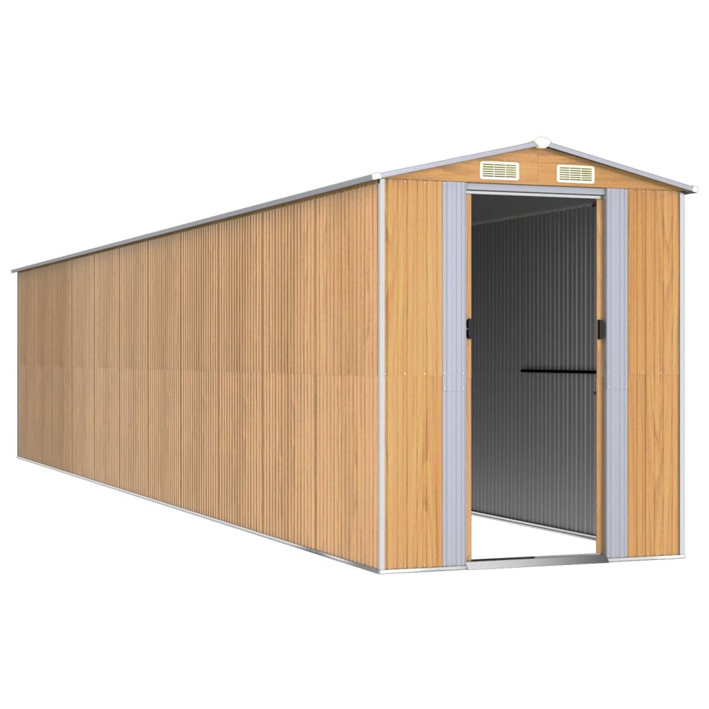 vidaXL Αποθήκη Κήπου Ανοιχτό καφέ 192x938x223 εκ. Γαλβανισμένο Ατσάλι