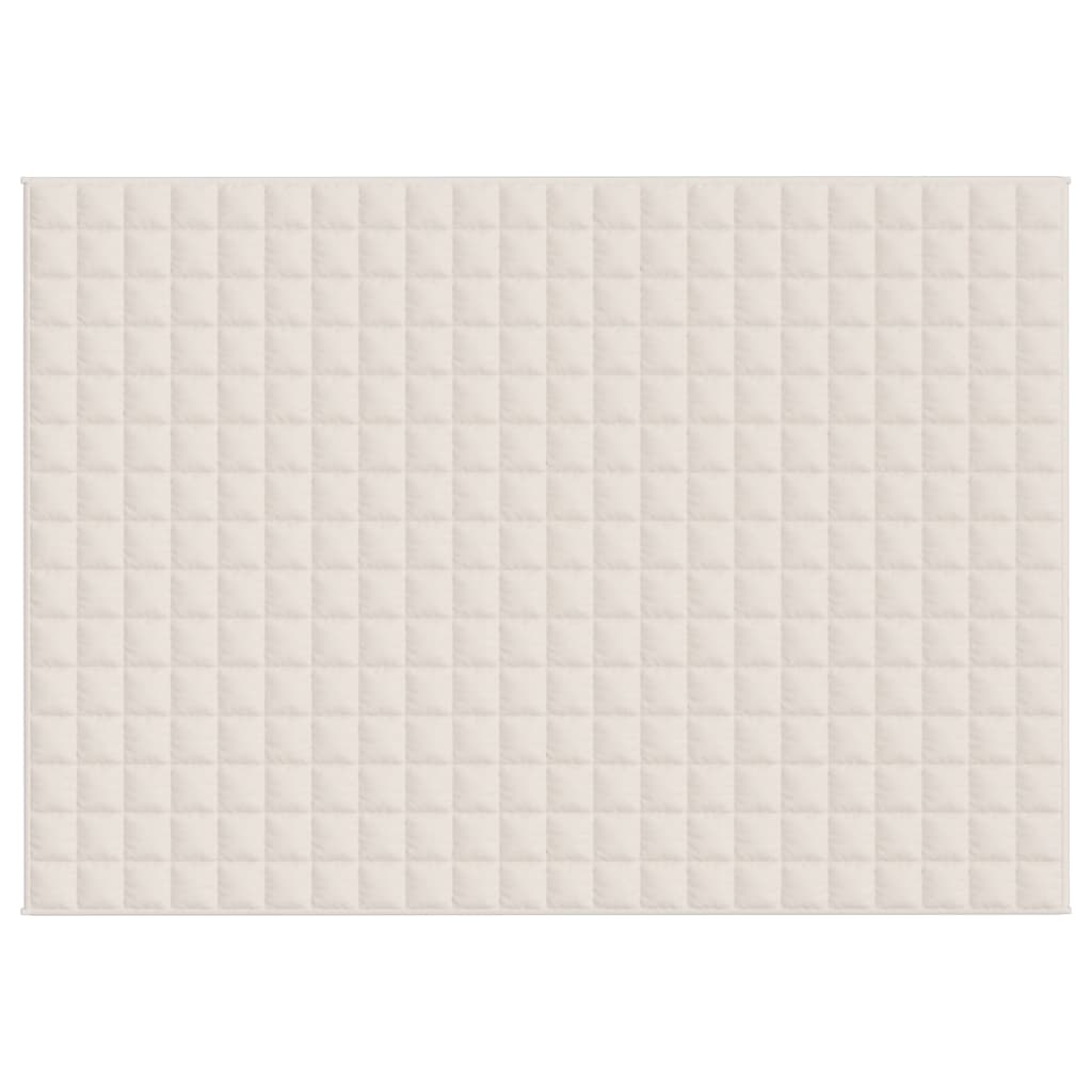 vidaXL Κουβέρτα Βαρύτητας Ανοιχτό Κρεμ 155 x 220 εκ. 7 κ. Υφασμάτινη