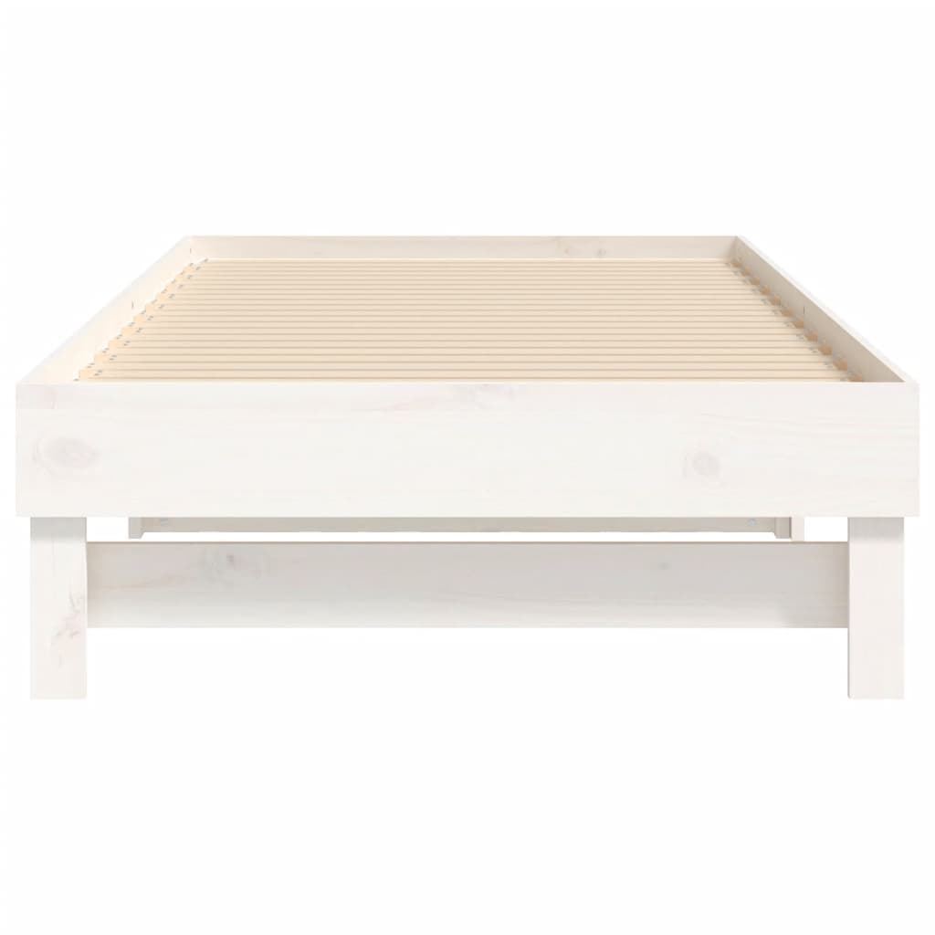 vidaXL Καναπές Κρεβάτι Συρόμενος Λευκός 2x(90x190) εκ. από Μασίφ Πεύκο