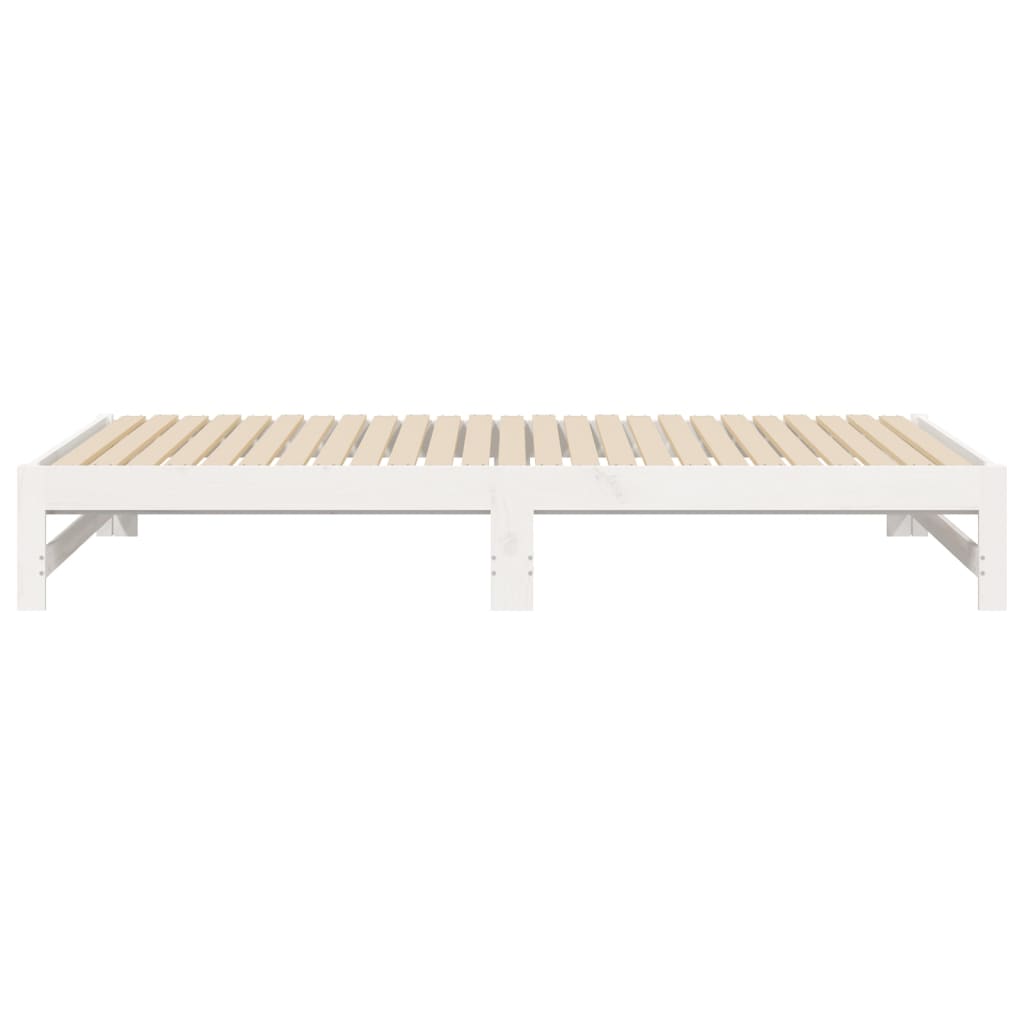 vidaXL Καναπές Κρεβάτι Συρόμενος Λευκός 2x(80x200) εκ. από Μασίφ Πεύκο